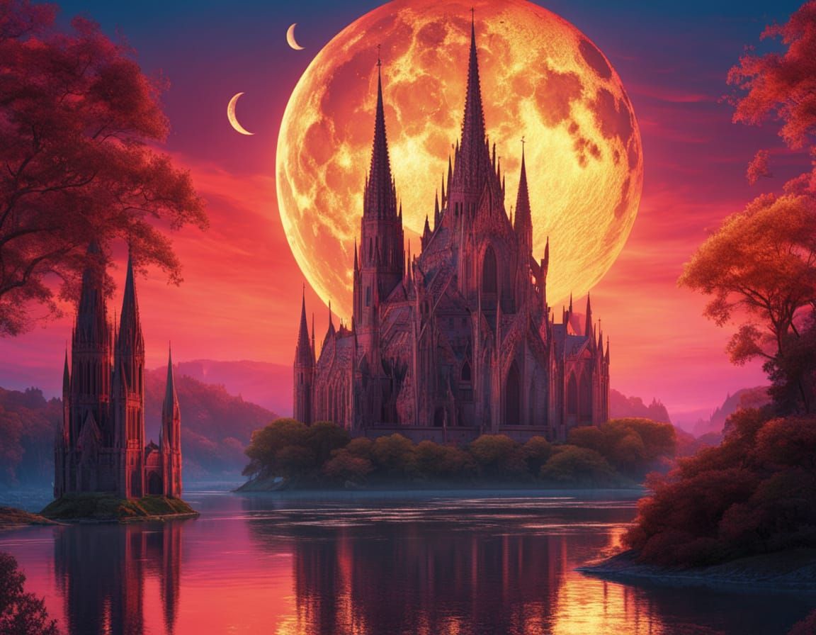 Dragon Globe: Gothic Cathedral Fantasy Illustration