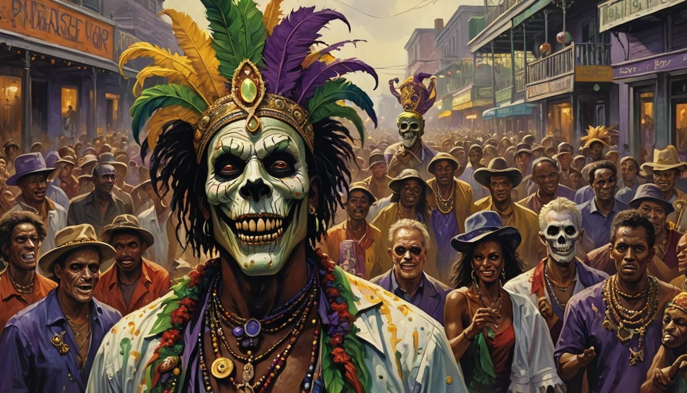 Sinister Voodoo Figure at Mardi Gras