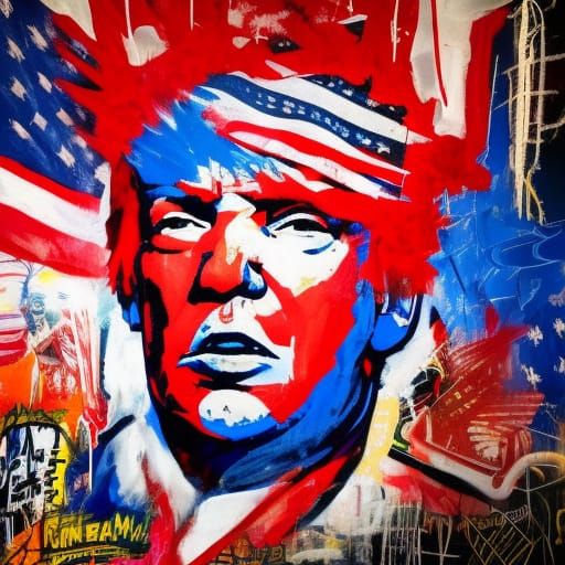 Trump as Neo-Expressionist Graffiti Art: Basquiat Style