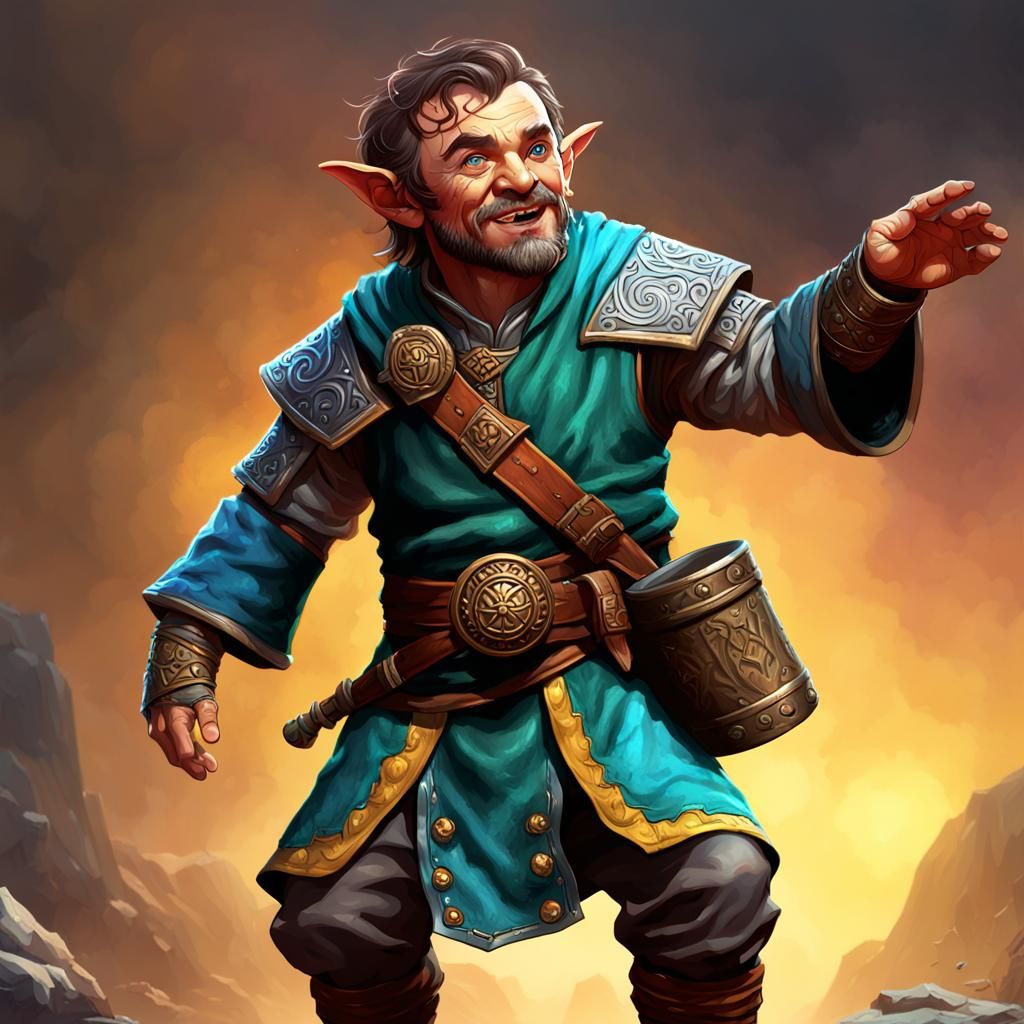 Halfling Cleric Ready for Adventure: Hyperrealistic Splash A...