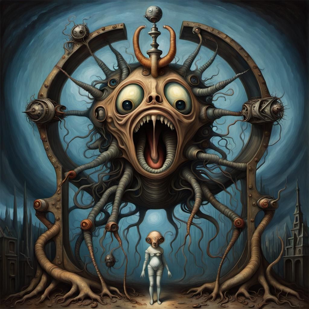 Baroque Astronaut Goddess Screaming in Post-Apocalyptic Wond...