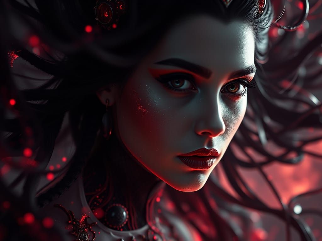 Ethereal Vampire Banshee Queen in Dark Energy Prison