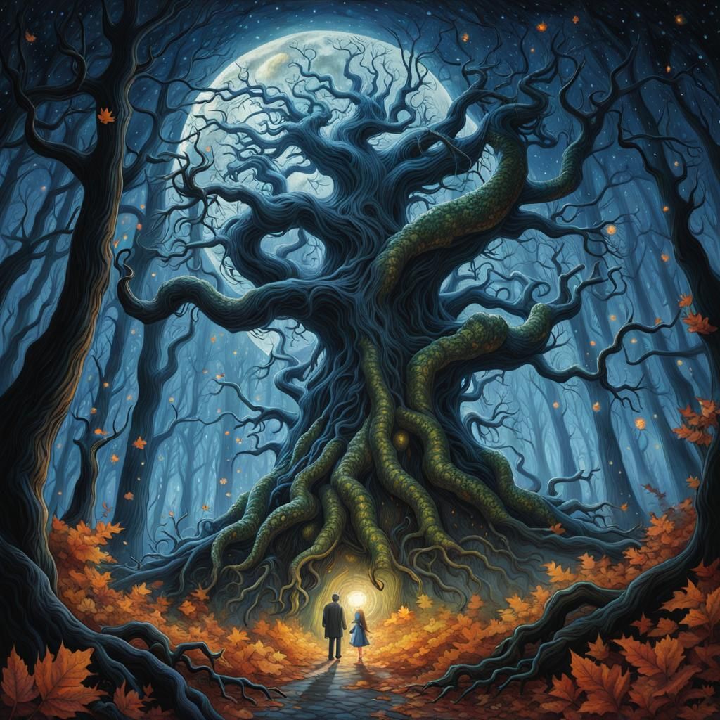 Eldritch Nightmare Beast in Autumnal Forest