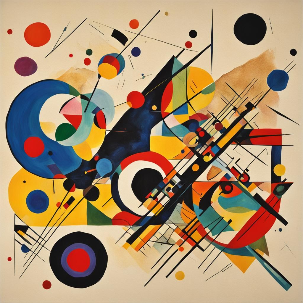 Abstract Geometric Composition in Kandinsky Style