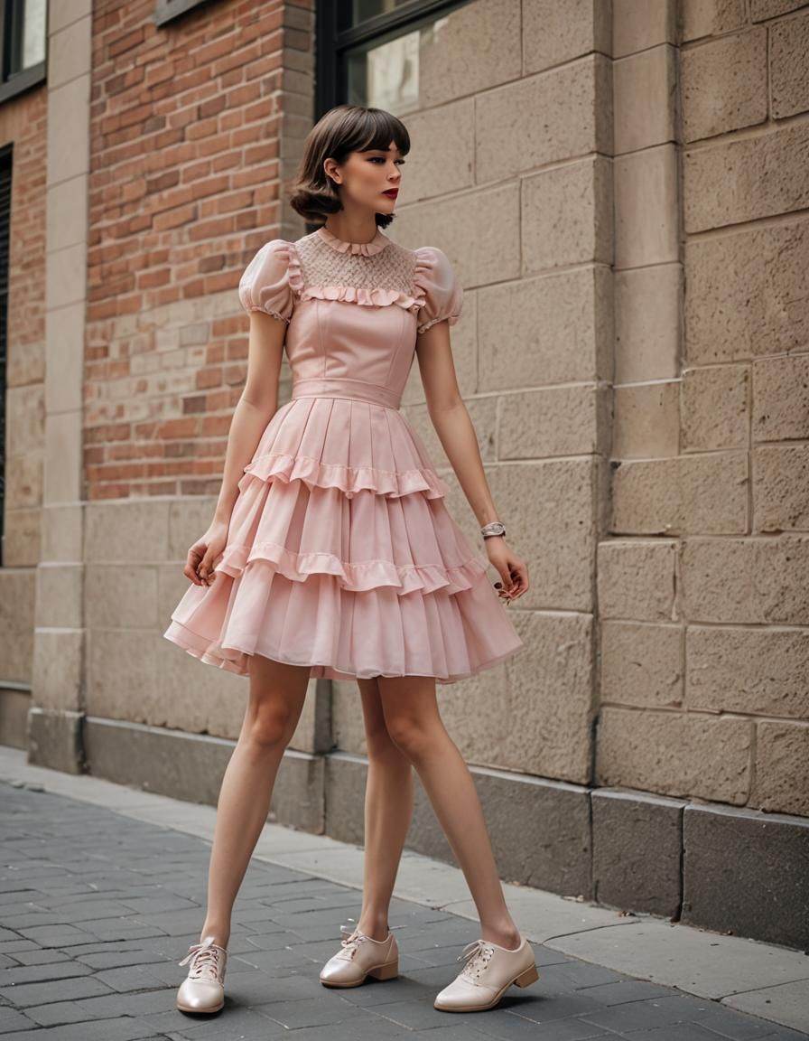 Tomboy Crossdressers Kissing Downtown: Professional Photogra...