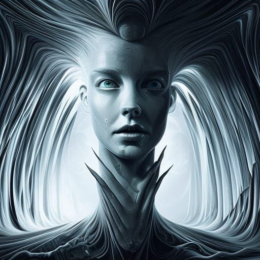 Ethereal Being: 3D Sci-Fi Horror Concept Art