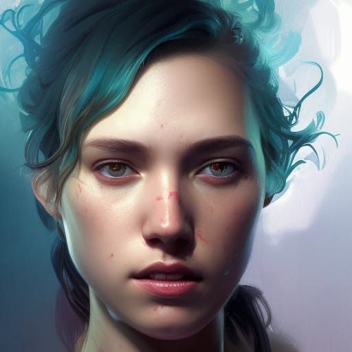Detailed Portrait of Kitchen and Jorn in Artgerm Style