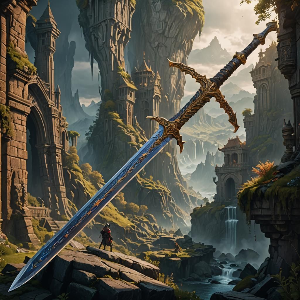 Fantastical Greatsword: Detailed Matte Painting