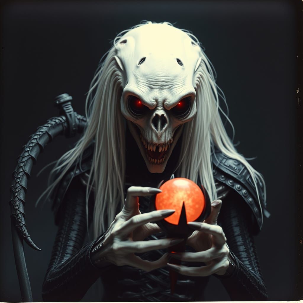 Dark Cosmic Horror Demon Portrait in Hyperrealistic Style