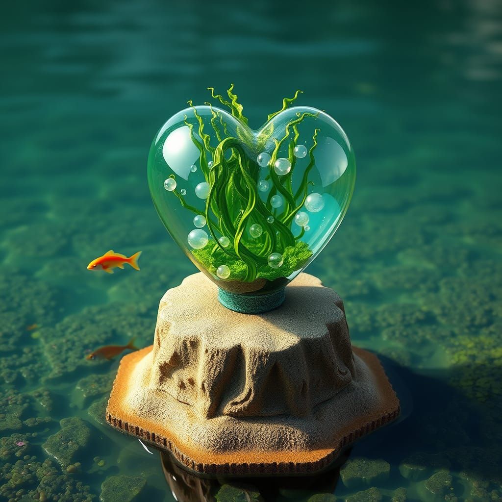 Enchanted Glass Vessel on Lake Bottom