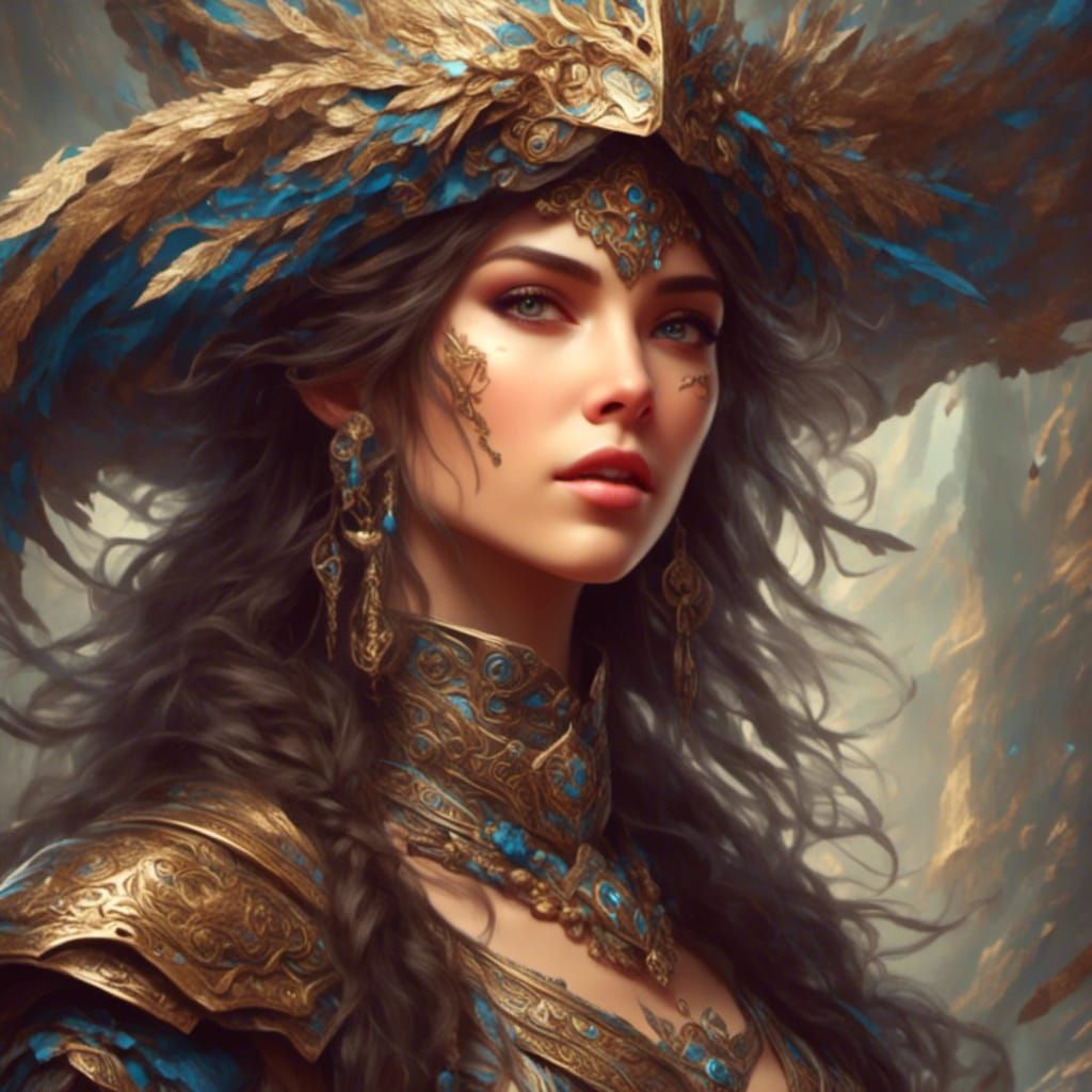 Beautiful Conquistador Girl Portrait
