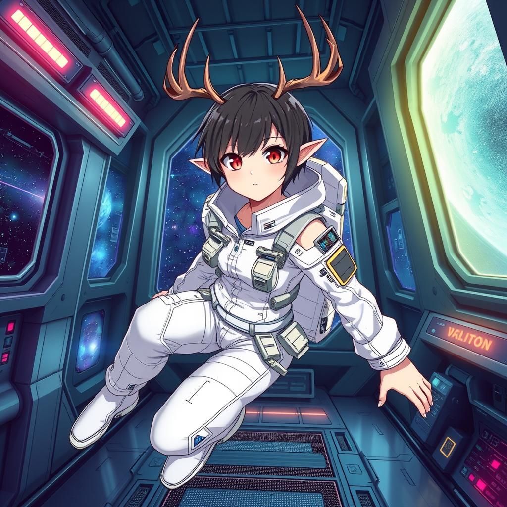 Anime Girl in Space Station, Studio Trigger Style