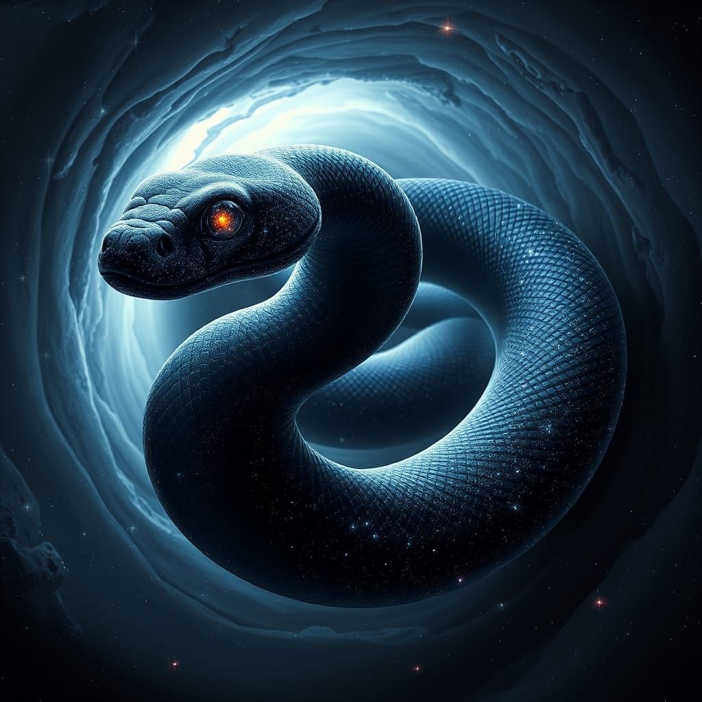 Celestial Serpent Emerges from Wormhole