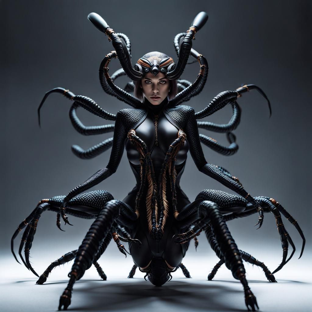 Majestic Arachne: Mythological Hybrid Creature in Surreal Ar...