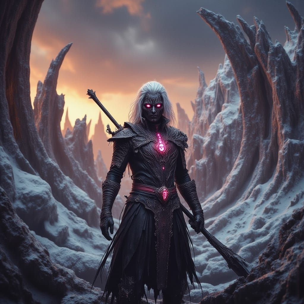 Heroic Black-Skinned Rogue in Dramatic Digital Painting