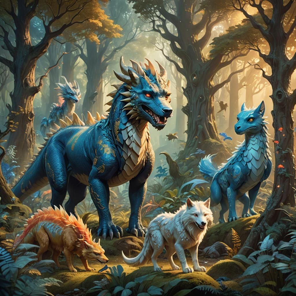 Whimsical Family Photo in Mystical Forest Clearing