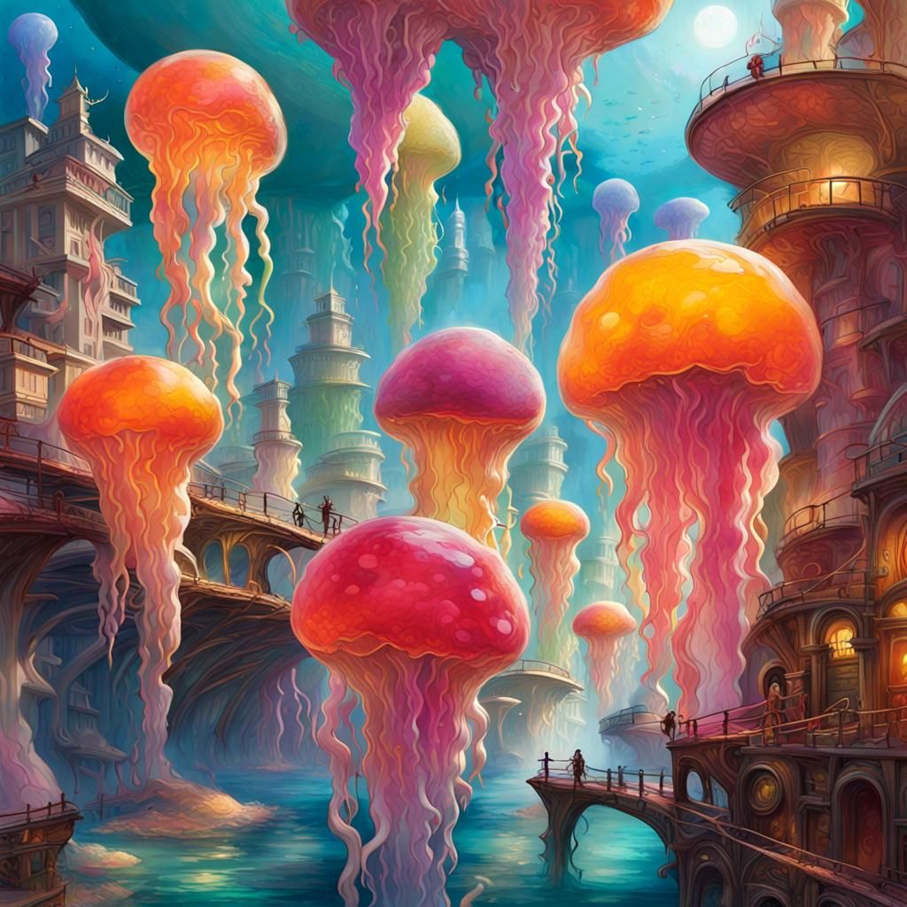 Gelatinous Civilization on Jelly Planet: A Retrofuturist Vis...
