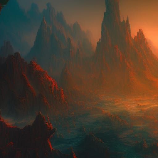 Entrance to Hell: Detailed Matte Painting in Fantasy Art