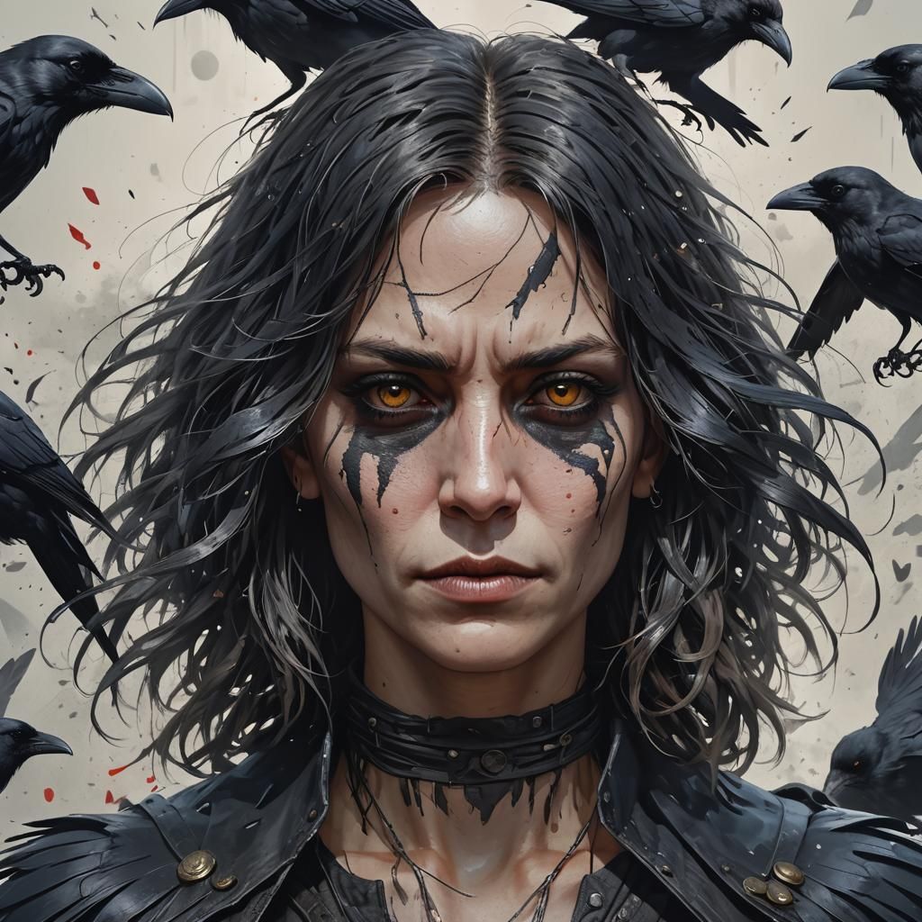 Hyperdetailed Female The Crow Portrait