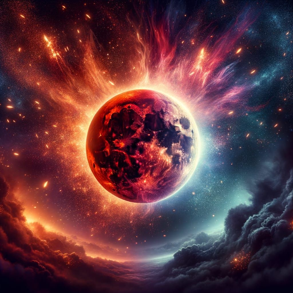 Blood Moon Transcendence in a Velvet Sky