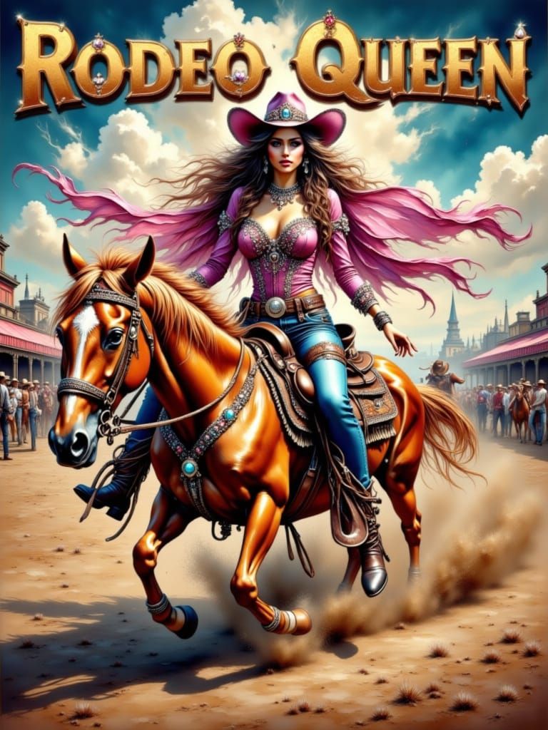 Glamorous Cowgirl Dominates Rodeo Arena