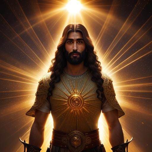 Radiant Jesus with Crystal Staff in Golden Light