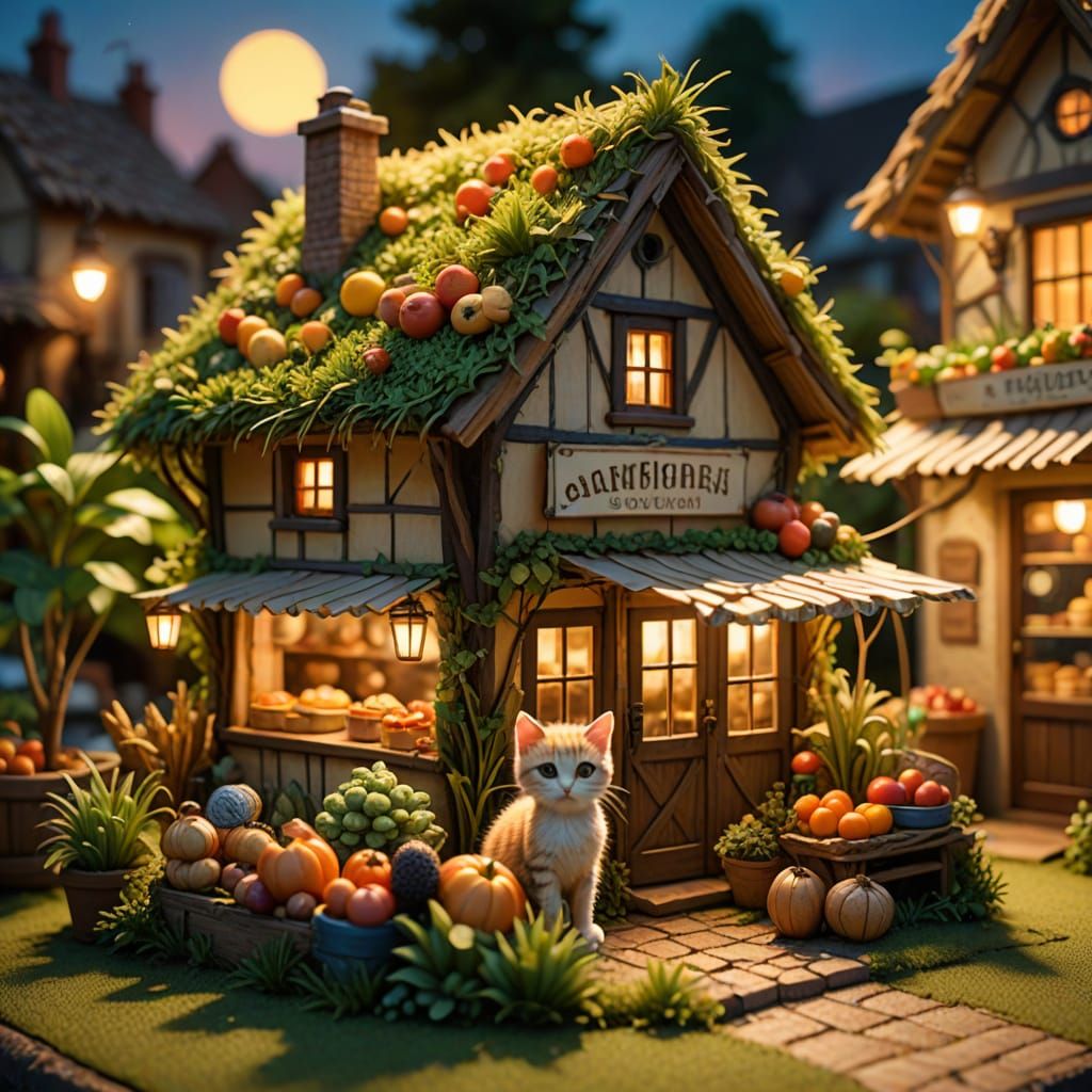 Cozy Kitten Bakery: Whimsical 3D Diorama