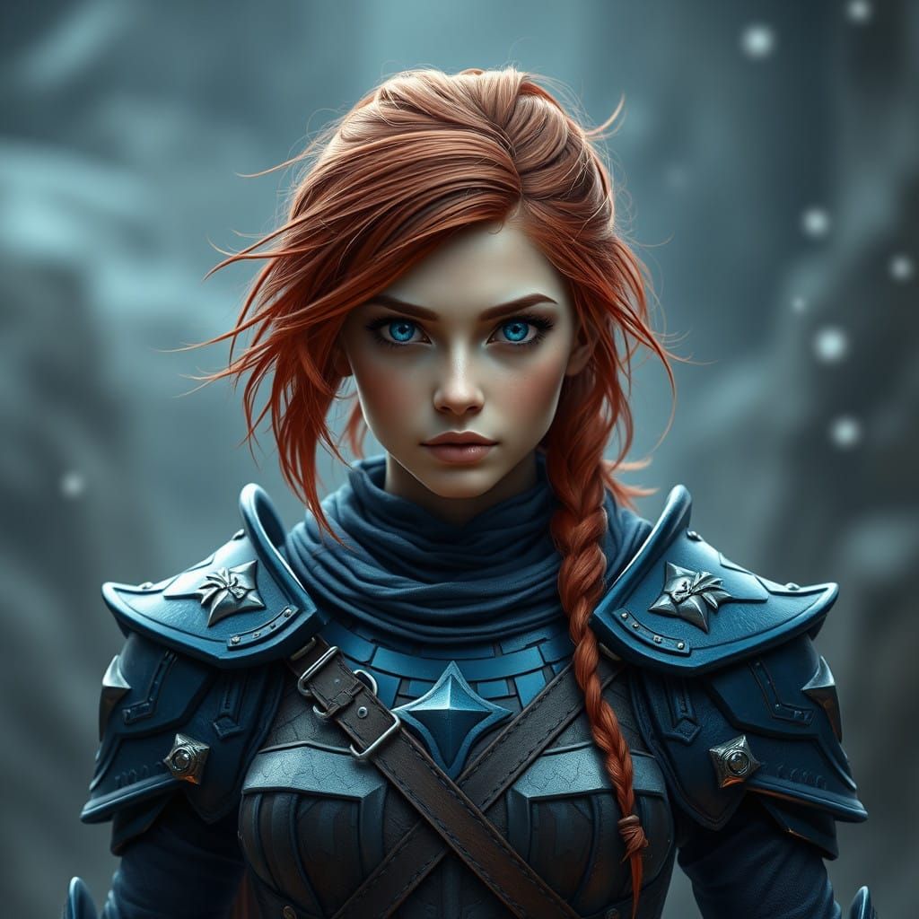 Vibrant Blue Armor Fantasy Concept Art in Unreal Engine 5