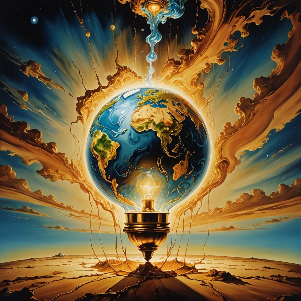 Earth Lamp: Surrealism with a Glowing Core
