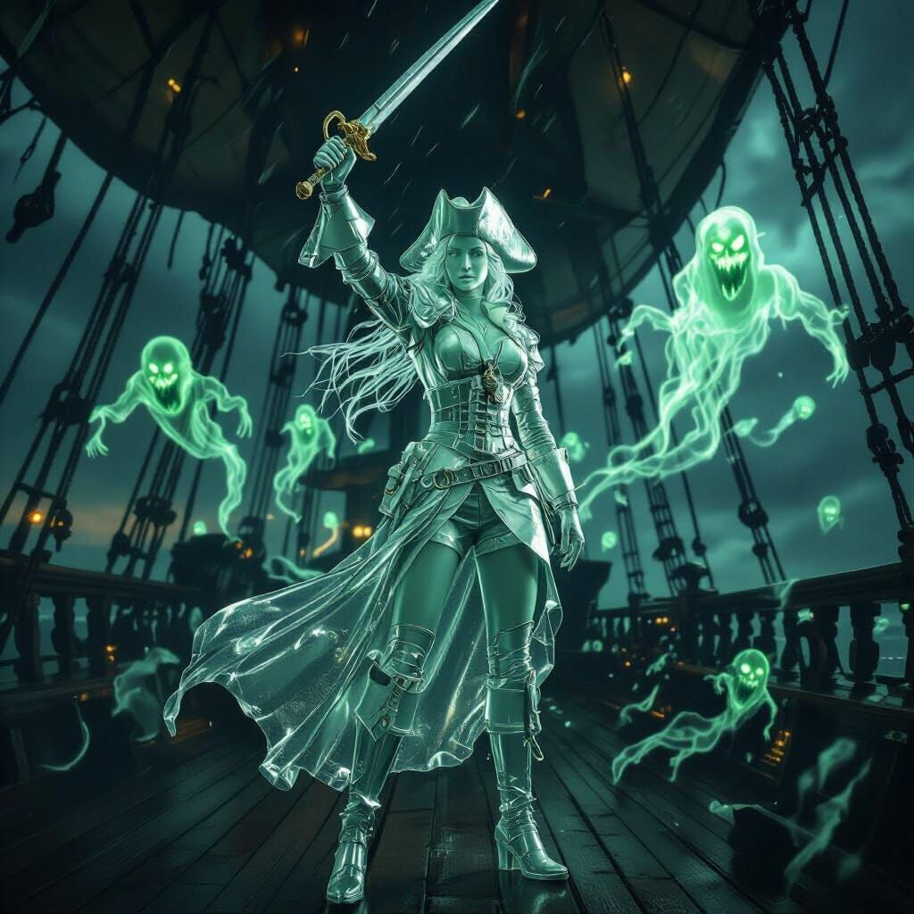 Glass Pirate Captain on Haunted Airship