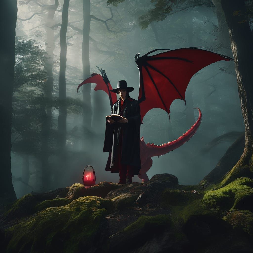 Wizard's Forbidden Ritual in Misty Dragon Forest