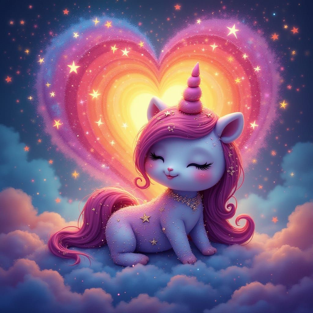 Galactic Chibi Rouge in Vibrant Nebula