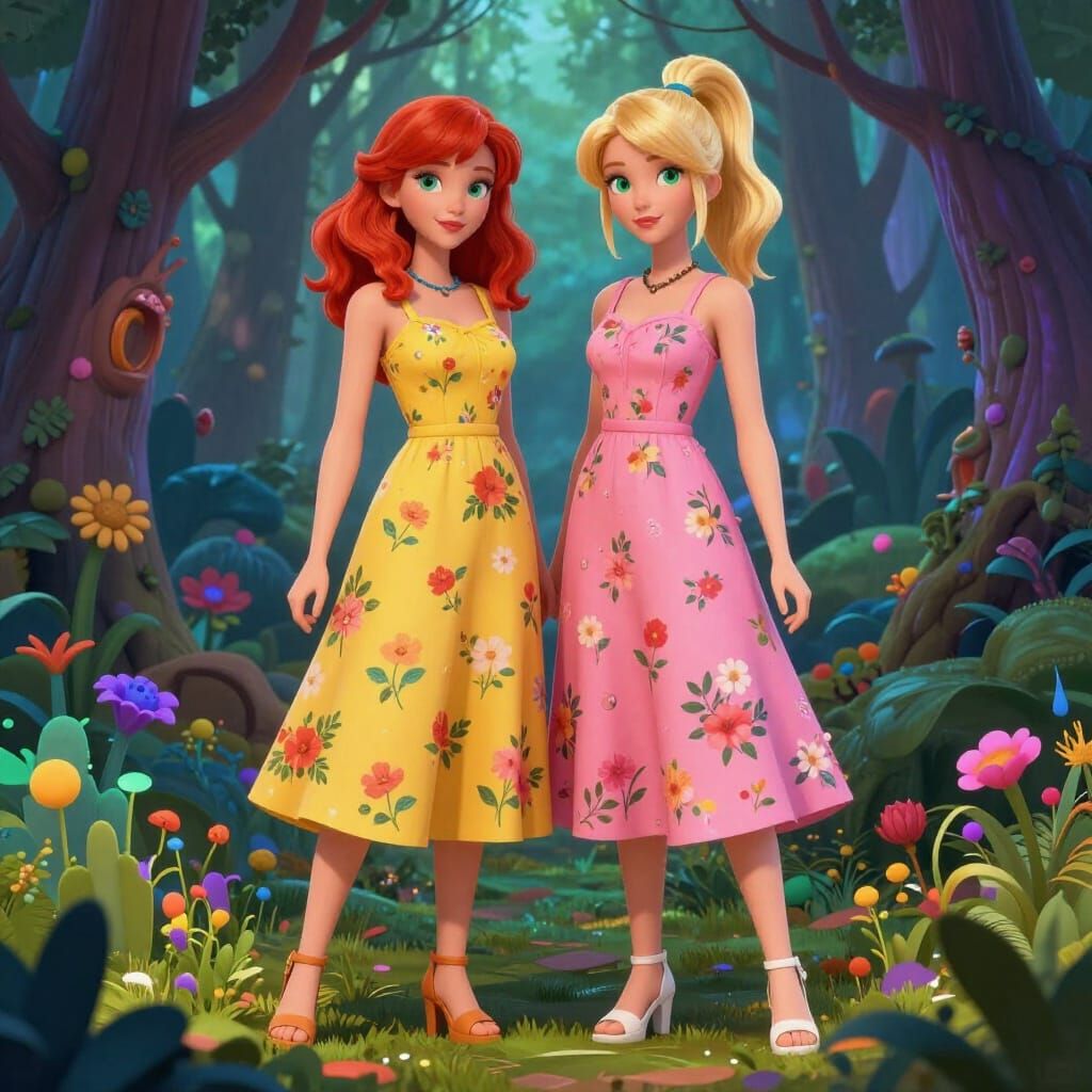 Vibrant Friends in Enchanted Forest Splash Art