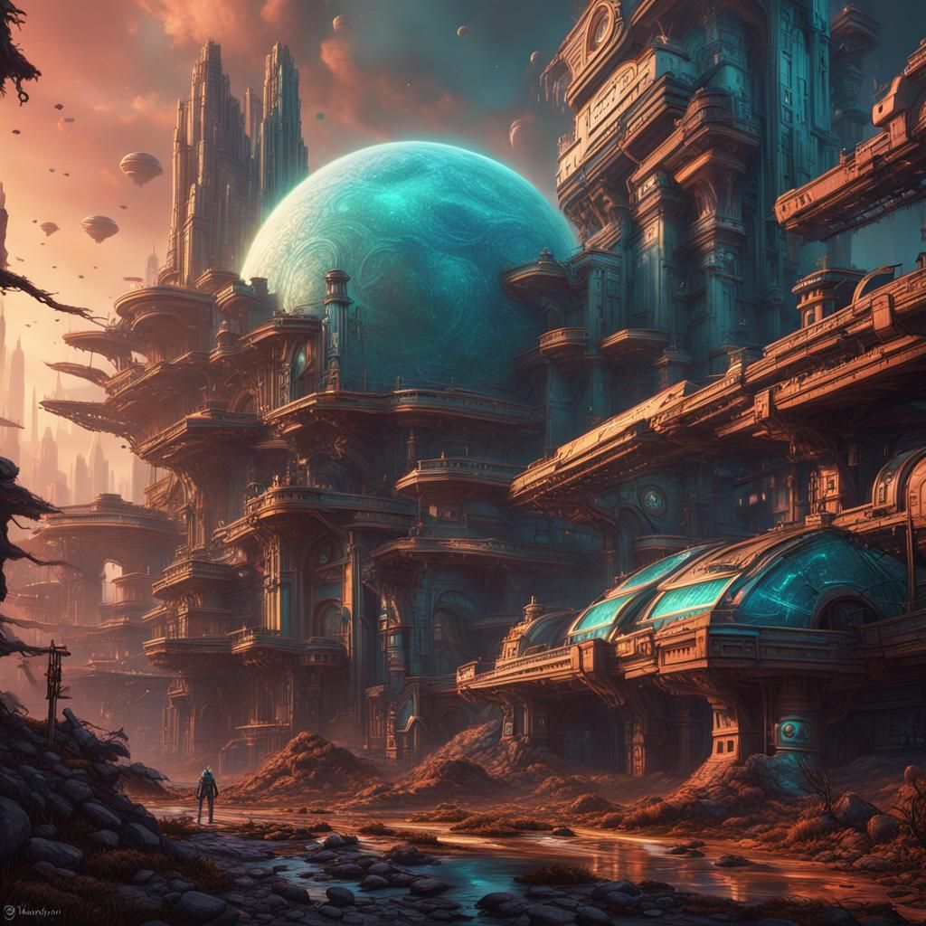 Retro Future Concept Art in Deep Color