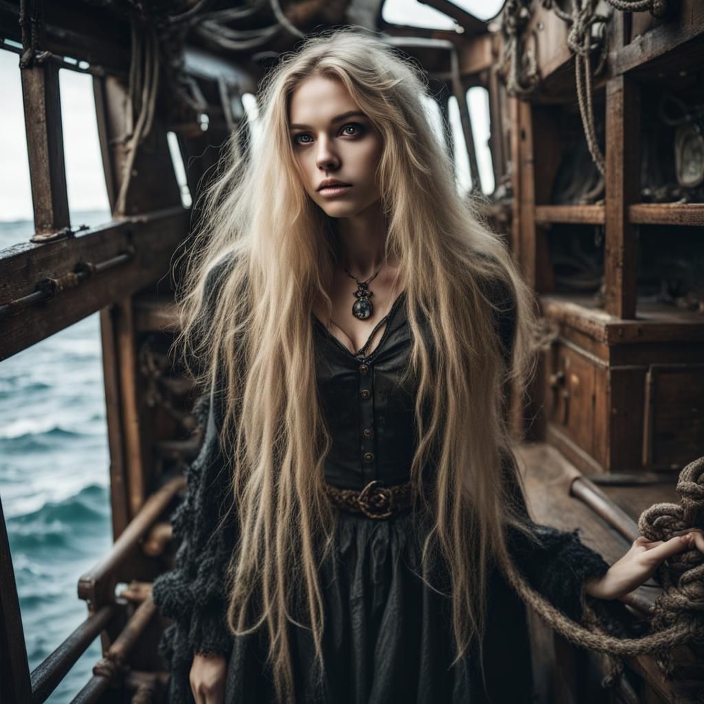 Lovecraftian Girl on Apocalyptic Ghost Ship