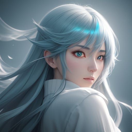 3D Anime Art of Ethereal Glow and Smoke