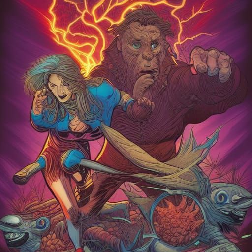 Ruined Childhood in Comic Book Art Style