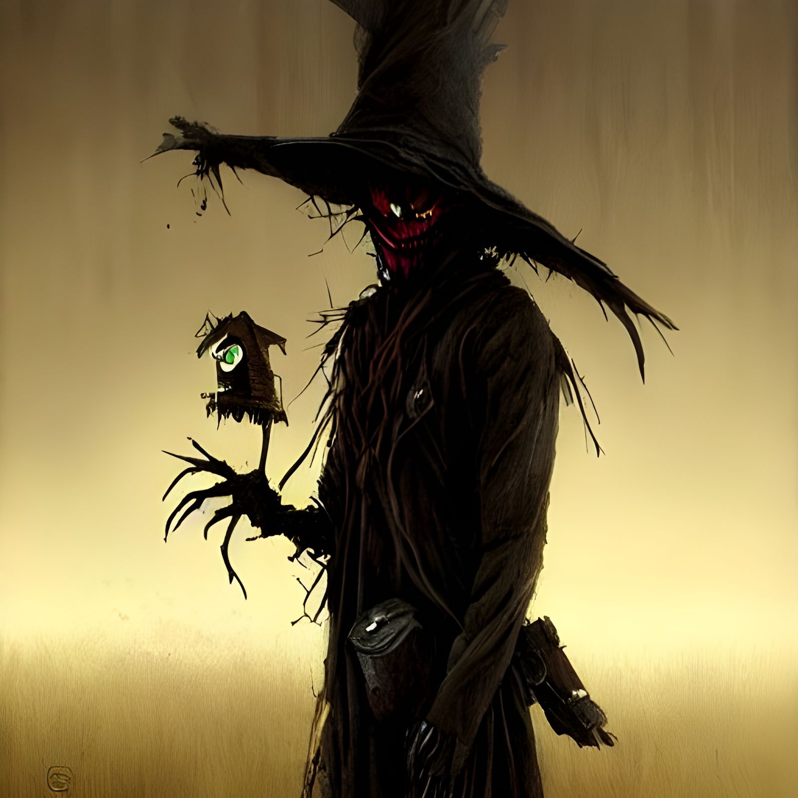 Sinister Scarecrow in Detailed Dark Style