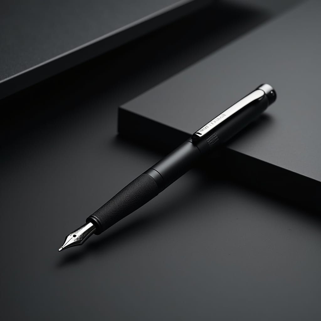 Luxury Fountain Pen in Matte Black with Modern Design