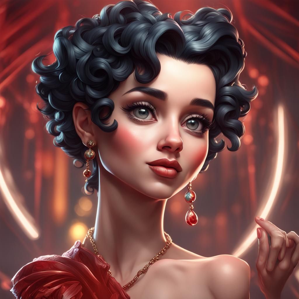 Betty Boop Portrait in Artgerm Style