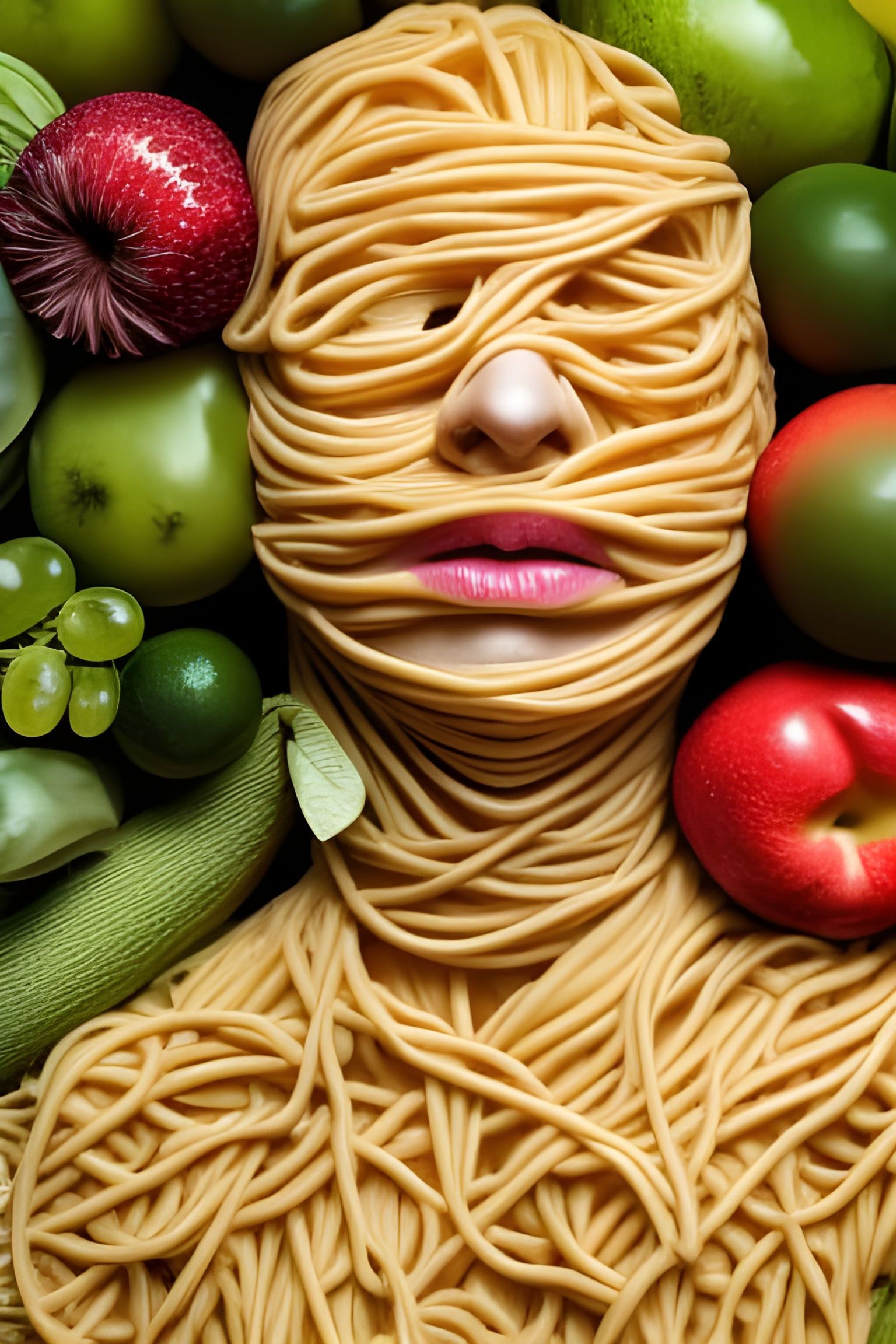 Self-portrait as a plate of spaghetti