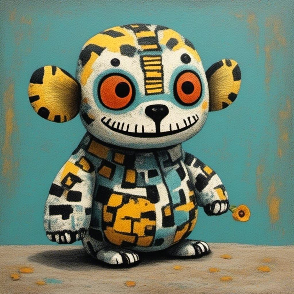 Wedding Day Jitters in Dubuffet Dolls Style