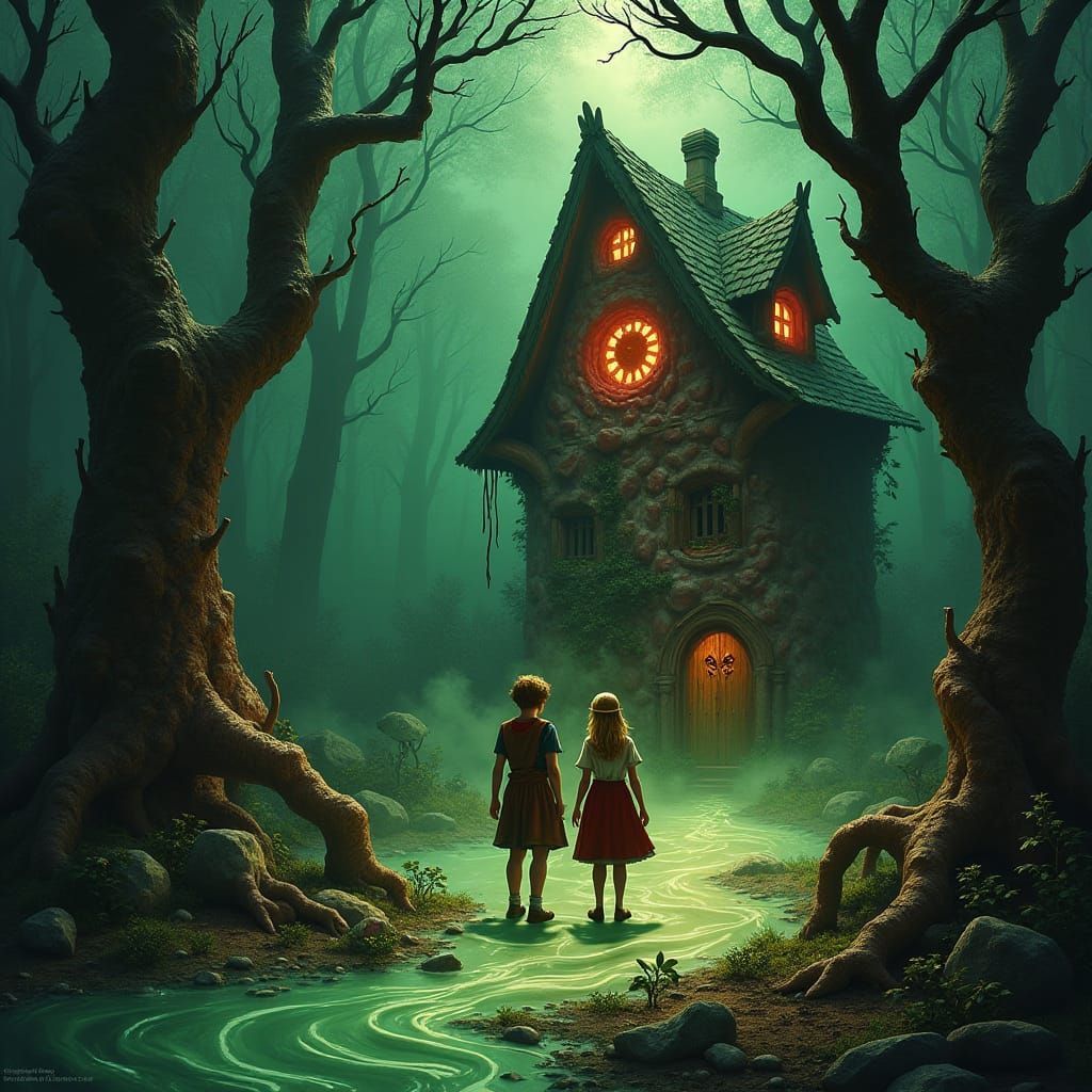 Hansel and Gretel's Gruesome Forest Encounter