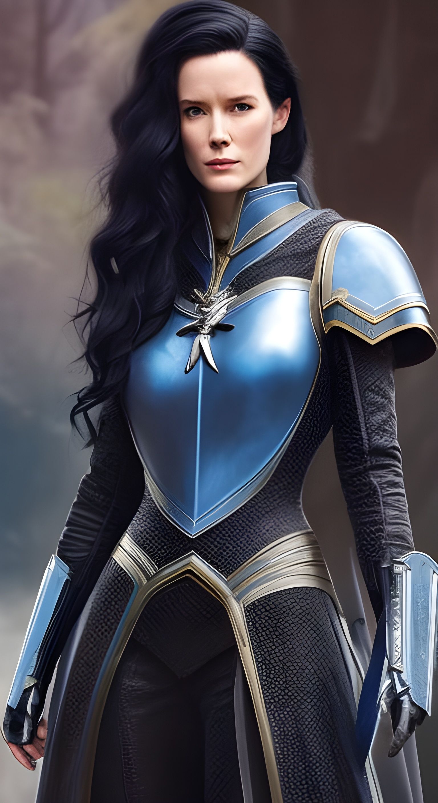 Yennefer in Intricate Armor: Digital Illustration