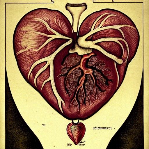 Art Nouveau Anatomical Heart Dissection as Apple