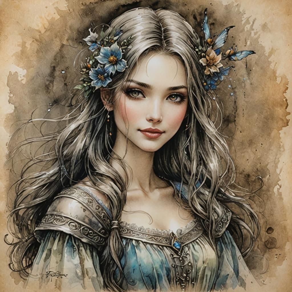 Beautiful Fairy Tale Girl with Perfect Smile