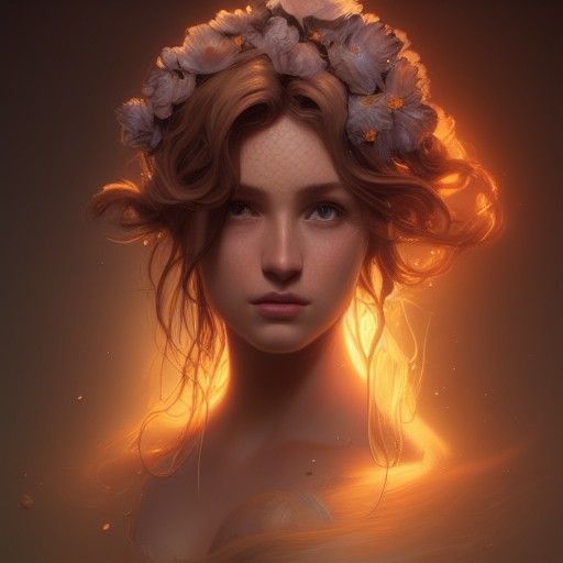 Detailed Portrait of Aphrodite in Art Nouveau Style