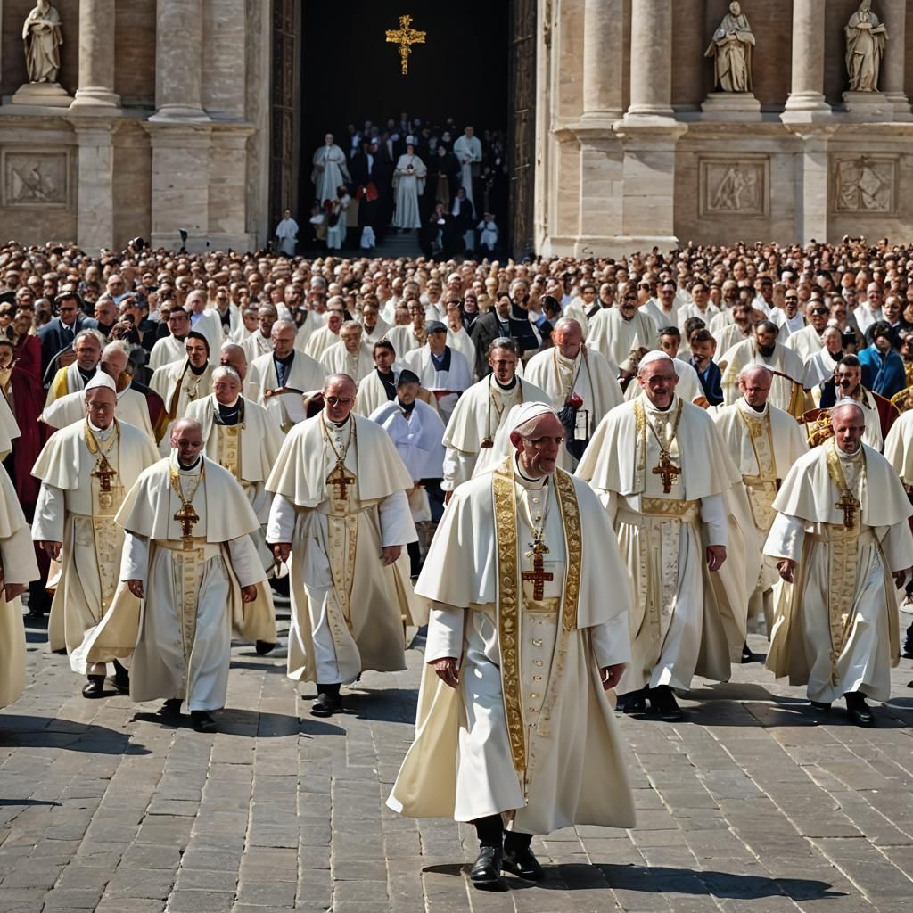 Jesus Christ Confronts Vatican Clergy: Detailed Matte Painti...