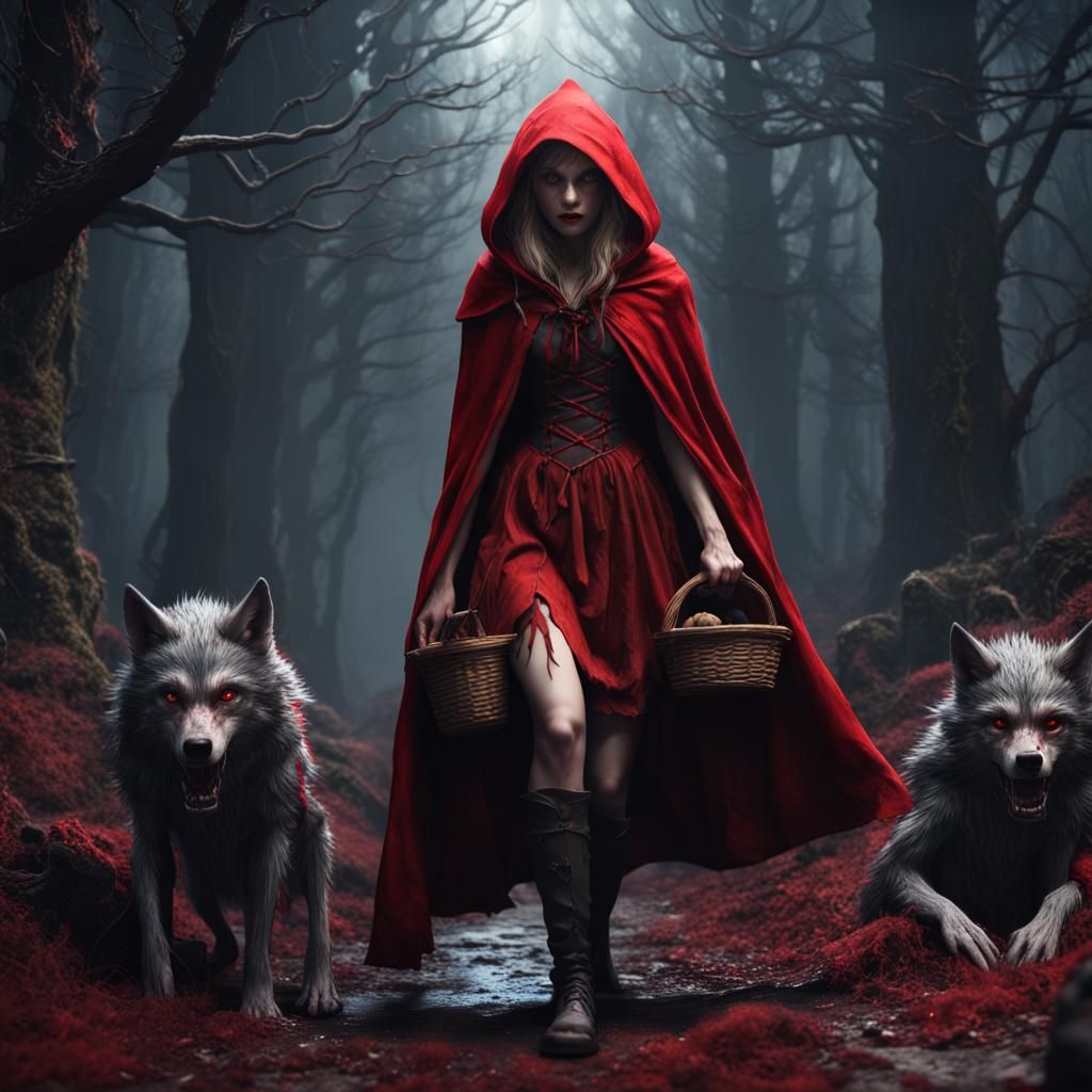 Werewolf Red Riding Hood: Dark Fairy Tale Art