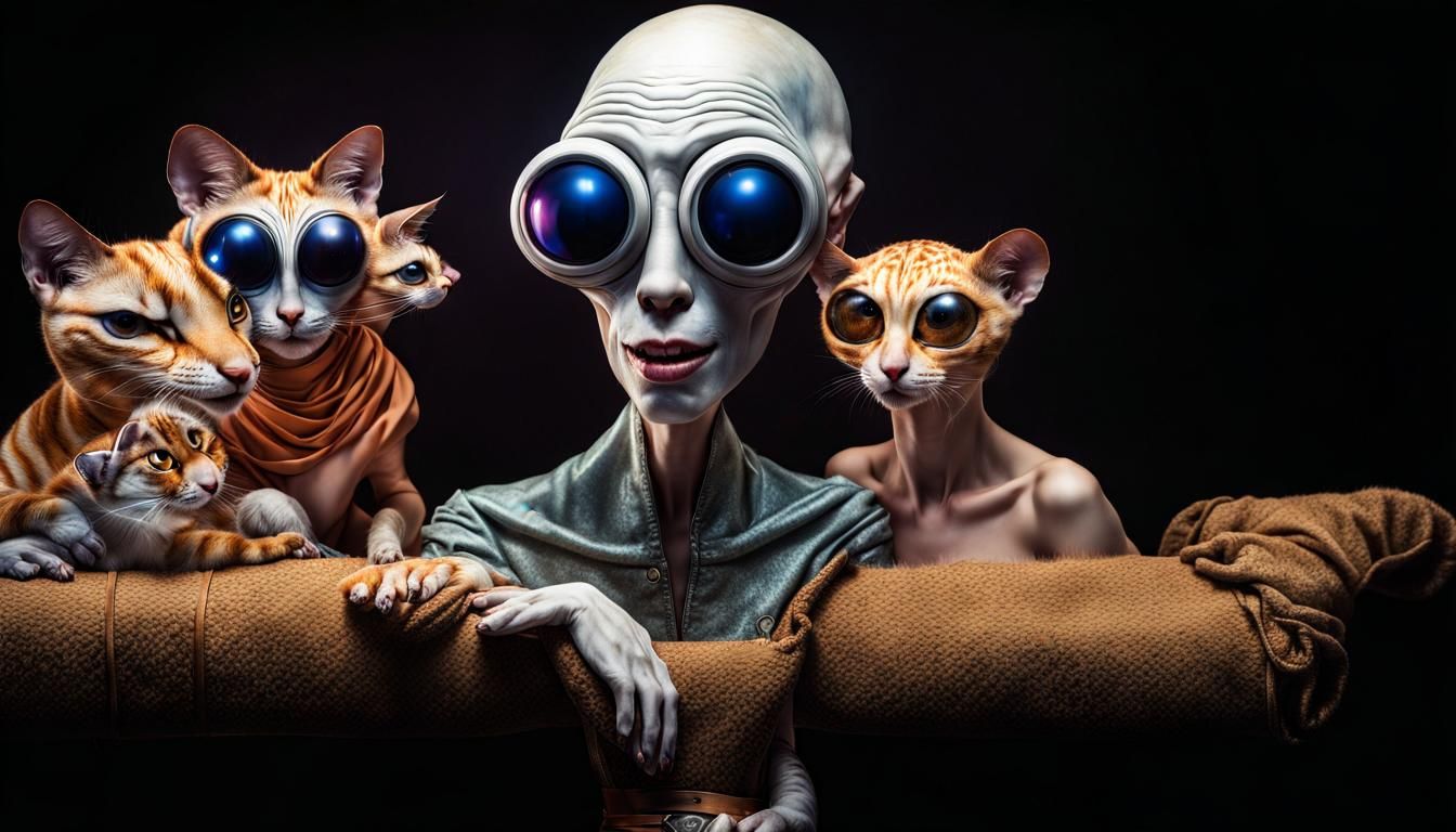 Extravagant Alien Characters in a Bizarre Cosmic Dreamscape